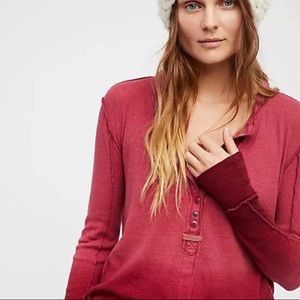 Free people distressed Henley
